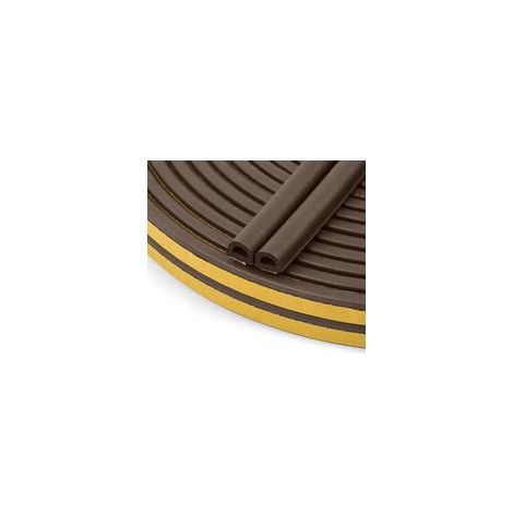 Tira de sellado DProfil de 9 mm x 6 mm (marrón, 6 m), para puertas, ventanas y como aislante con fuerte adherencia.