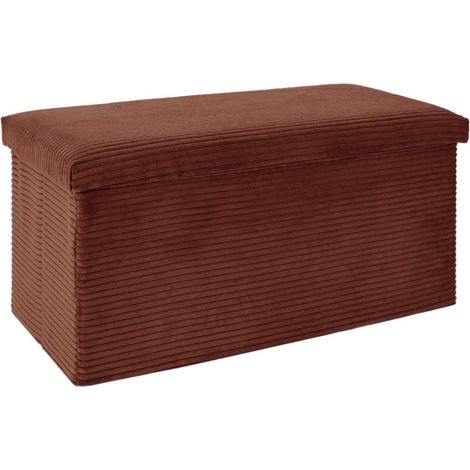 Banc Coffre Pliable Côtelé "Scott" 76cm Terracotta (1/5)