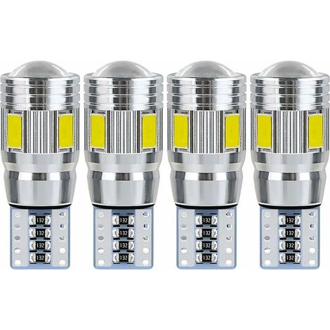 Lampadina LED T10 W5W per plafoniera auto, luce interna LED per luce notturna auto Adatta per luci targa, luci laterali, luci di posizione e plafoniere (4 pezzi).