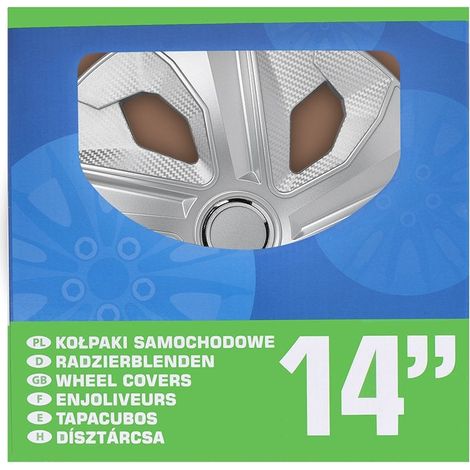 Ensemble denjoliveurs de roue 14 pouces en carbone argent 4 pieces (1/5)