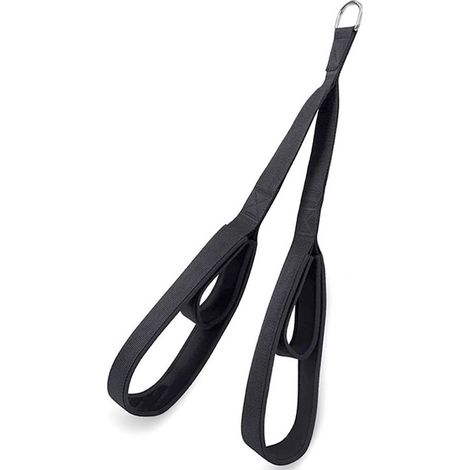 1 corde de traction, pour exercices triceps et biceps, poignées antidérapantes en mousse néoprène, compatible avec poulie haute/basse, usage maison/gym (1/5)