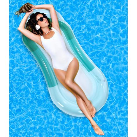 Hamac flottant gonflable, matelas pneumatique en maille semi-submersible, vert, adapté aux fêtes aquatiques d'été pour adultes et , 160  x 90 cm (1/5)