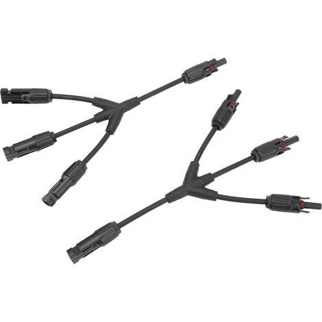 Kit de 2 connecteurs solaires 3 vers 1 en Y avec adaptateur parallèle et prise pour panneau solaire (1/5)
