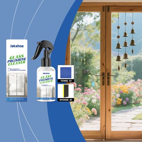 Glasreiniger für die tägliche Reinigung und Pflege Ihrer Fenster – 100 ml + Schwamm + Tuch -- DE (1/5)