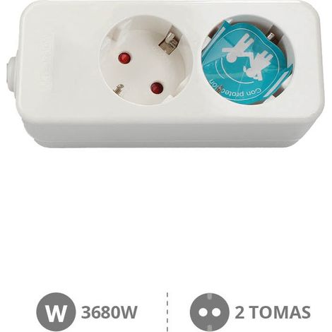 Base multiple Mega 2 enchufes sin cable GSC 000800222 (1/2)