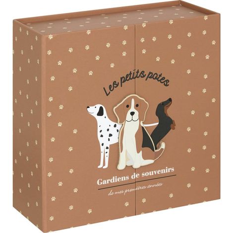 Scatola cilia beige stampata 22,3x21,5 cm - Atmosphera créateur d'intérieur