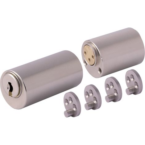 Cylindre de serrure rond nickelé 45mm – 4 clés – Protection renforcée – Compatible avec systèmes de fermeture variés – Kaba