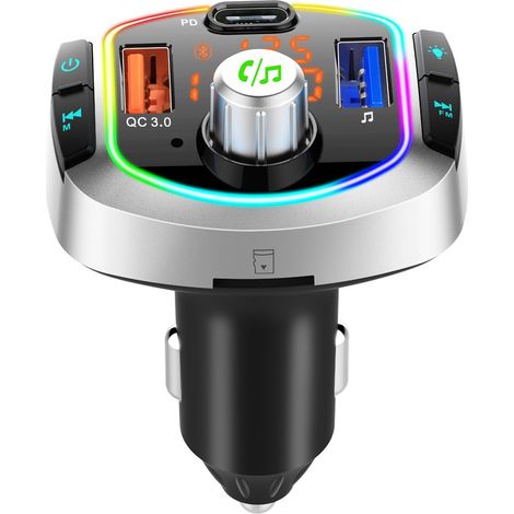 Autoradio MP3 avec transmetteur FM Bluetooth et double port USB (argenté)