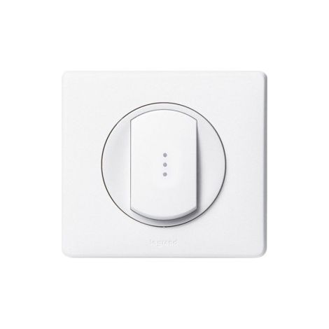 Legrand - Cu00e9liane - Bouton poussoir u00e0 voyant lumineux complet blanc 1 poste - Ru00e9f. : 080251+067031+068003+066631+067686 (1/4)