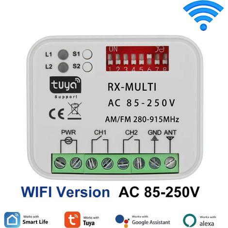 Récepteur multifréquence 300-868 MHZ compatible télécommandes à code roulant et code fixe,AC 85-256V (1/5)