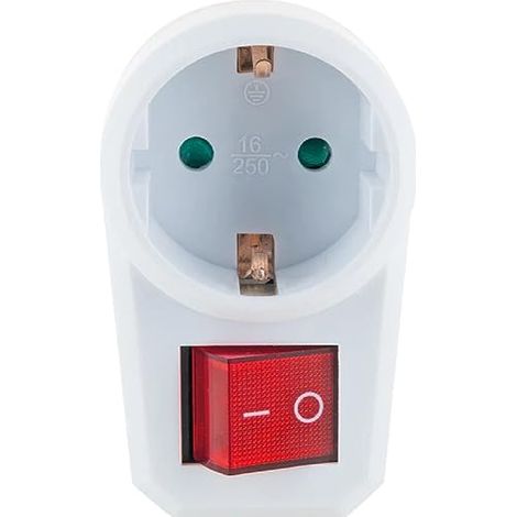 Schwaiger STVT1000 prise électrique blanche avec interrupteur