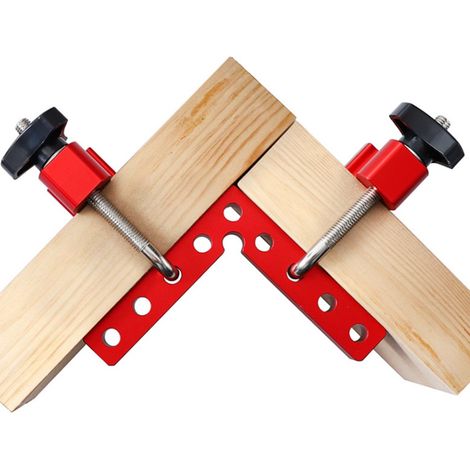 Lot de 2 Equerre en forme L fixation charpentier 140mm règle carrée outil de travail du bois Pinces de règle de positionnement à angle droit en alliage d'aluminium Fantablau (1/5)