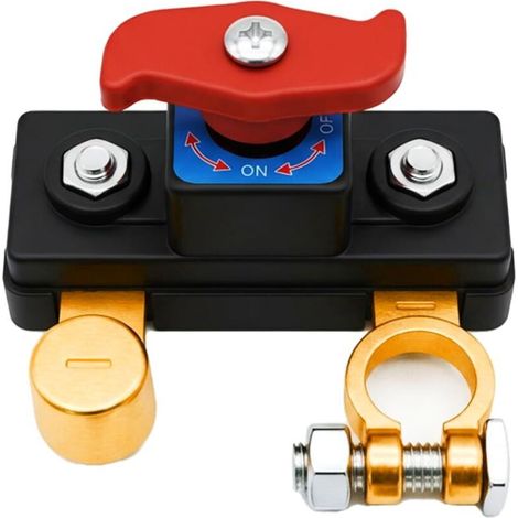 12V 24V 48V Battery Disconnect Switch Réglable Laiton Massif Interrupteur Coupe Circuit Batterie Pôle Négatif Contrôle Déconnexion de Batterie pour Camping Car Camion Bateau Tracteur Anti Décharge (1/5)