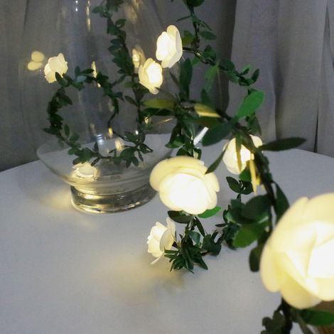 3 Meter lange LED-Lichterkette mit 20 LEDs in Rosenform, batteriebetrieben, für die Dekoration von Hochzeiten, Gartenpartys und anderen Feierlichkeiten im Freien (1/5)