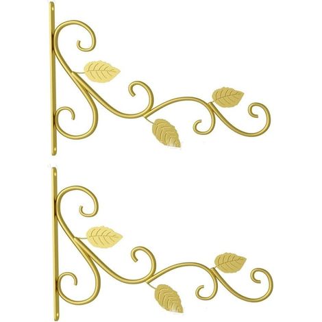 Crochet pour plantes - Lot de 2 - 30 cm - Crochet pour fleurs - Support pour plantes - Métal - Crochet mural - Support mural - Crochet mural pour plantes - Support pour plantes en fer - Crochet mural (1/5)
