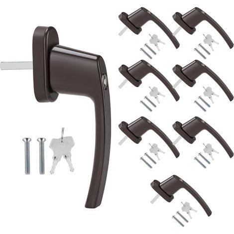 Randaco Maniglia della finestra bloccabile maniglia della finestra chiave in alluminio blocco per bambini marrone 8X (1/5)