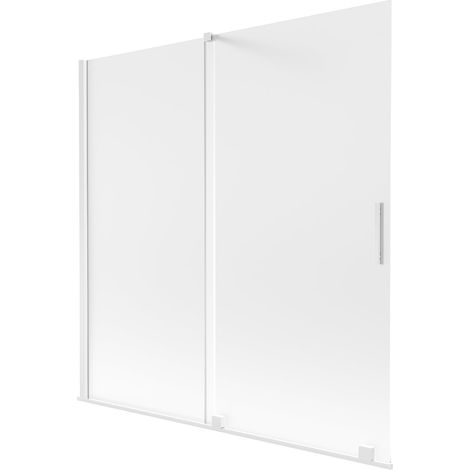 Mexen Velar mampara de ducha de 2 hojas deslizantes 160 x 150 cm, escarchado, blanco - 896-160-000-31-20 (1/2)