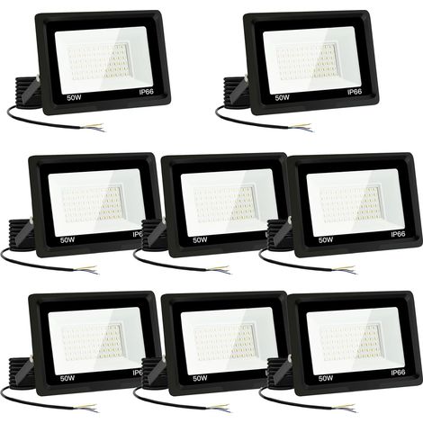 8  50W Projecteur LED,spot led extérieur 5000LM Super Brillant Projecteur LED Exterieur IP66 Etanche Projecteur Exterieur Led 6000K Blanc Froid Projecteur Led pour Garage, Jardin, Terrace, Cour