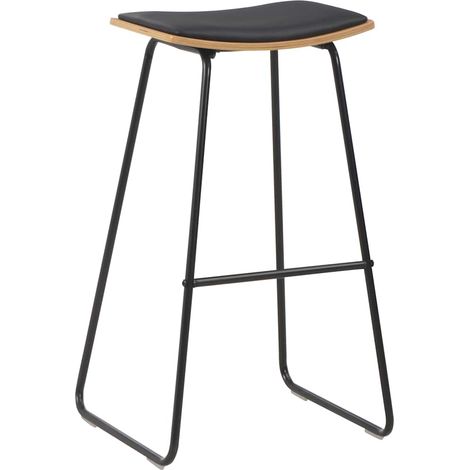 Maison Exclusive - Barhocker 2 Stk. Schwarz Kunstleder (1/5)