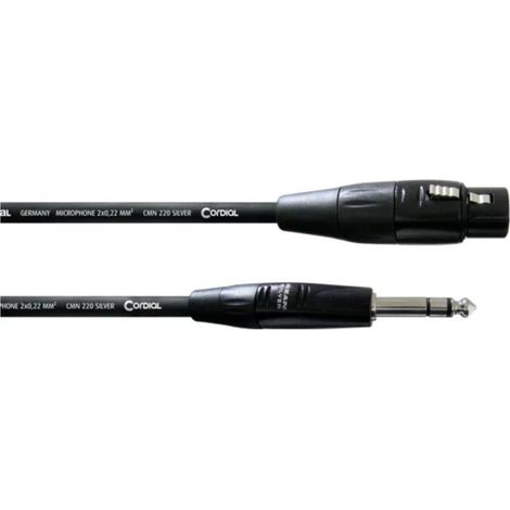 Cavo per microfono 2 x 0.22 mm² Nero Cordial CIM 0.3 FV 1 pz.