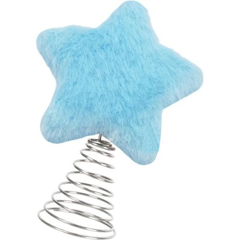 Sommet sapin Noël peluche adorable étoile – Fête bureau maison déco bleu, décoration (1/5)