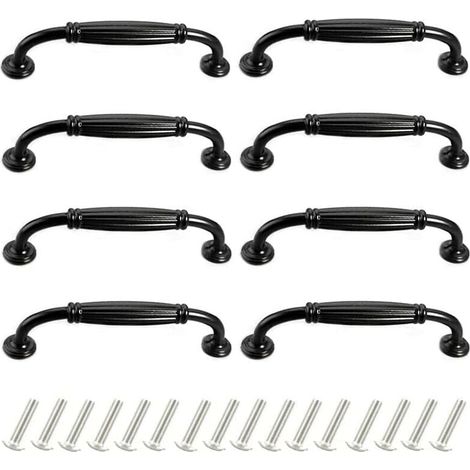 Manijas para puertas de muebles de aleación de aluminio de 8 piezas de 96 mm, manijas modernas para cajones y gabinetes con tornillos (1/4)