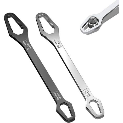 Clé Torx Universelle Auto-Serrante 8-22mm - Double Fonction Molette et Clé Fixe - Outil Mécanique - Lot de 2 (1/4)