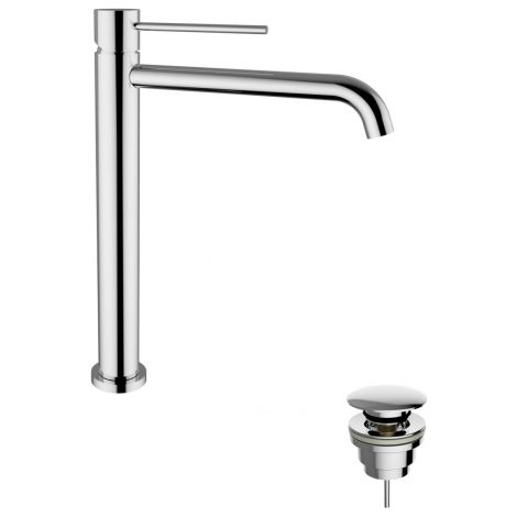 Mezclador de lavabo con desagüe click clack en latón cromado - Teorema Jabil New (1/3)