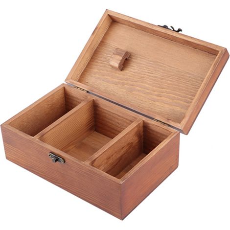 Boîte à couture vintage en bois pour ranger aiguilles et fils, organiseur d'outils de couture DIY, motif Taraxacum, boîte vide (1/5)