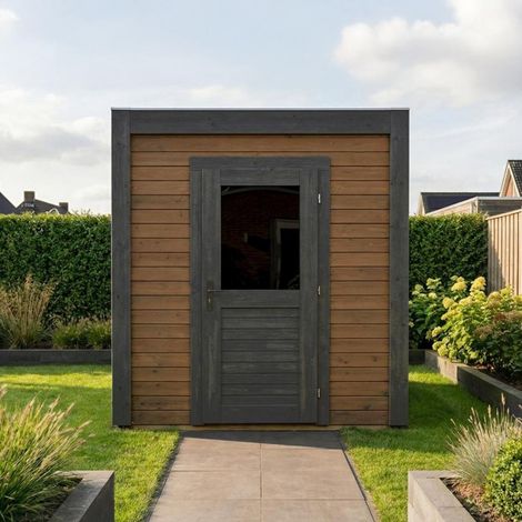 Abri de jardin en bois Luma 2.09x1.59m - 3.32m2 - Ep. 28mm - Traité (1/4)