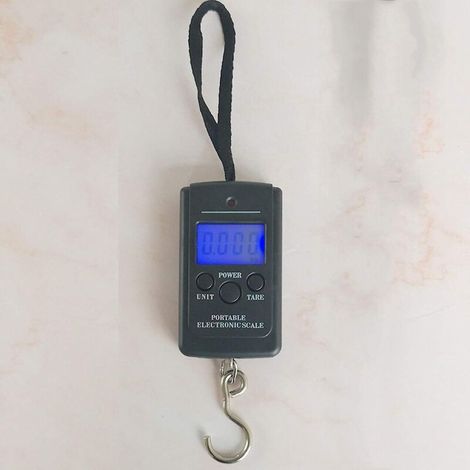 Balance électronique portable noire pour bagages de 40 kg avec écran LCD rétroéclairé (1/5)