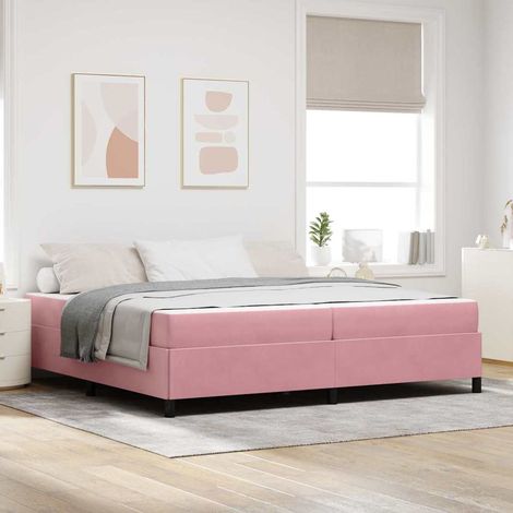 vidaXL Bettrahmen mit Matratze Rosa 200 x 200 cm Stoff (1/5)