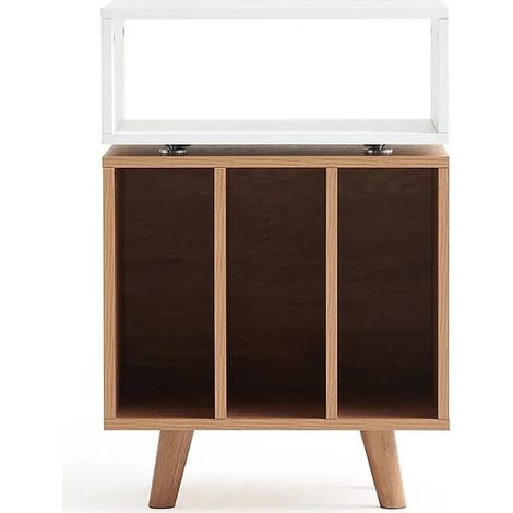 Norstone Stockholm 700 Hi-Fi-Möbel Satiniertes Schwarz / Walnuss
