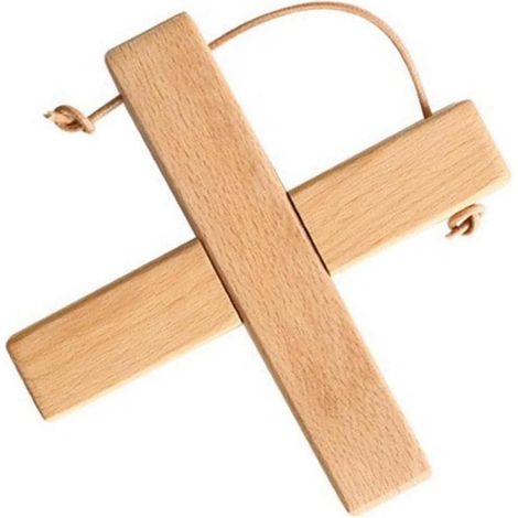 Tapis de cuisine en bois massif avec barre transversale pliable (1/5)