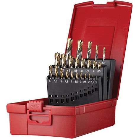 Juego de brocas helicoidales A088 ANSI TypN D.1-10.5x0.5mm HSS 24 piezas Ku.-Kass.DORMER