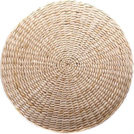 Tapis de chaise en paille coussin rond, coussin de sol zen yoga, natte tressée à la main pour jardin salle à manger salon décoration intérieure (1/5)