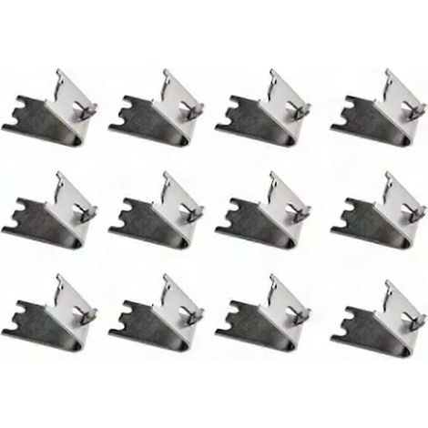 12 pinces de support en acier inoxydable pour clayettes de réfrigérateur commercial, clips de fixation pour étagères de congélateur, lot de 12. (1/4)