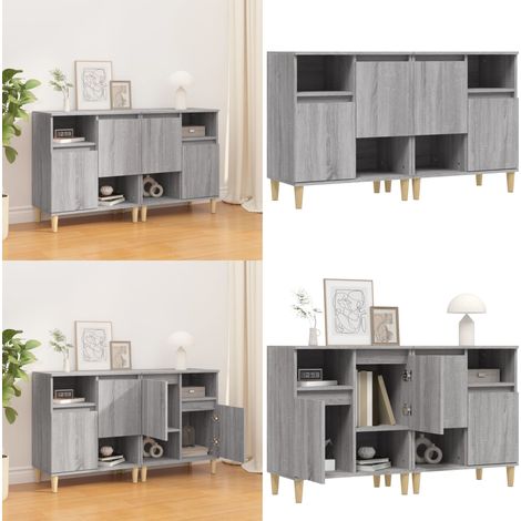 Sideboards 2 Stk. Grau Sonoma 60x35x70 cm Holzwerkstoff - Holzbeine - Holzwerkstoff (1/5)