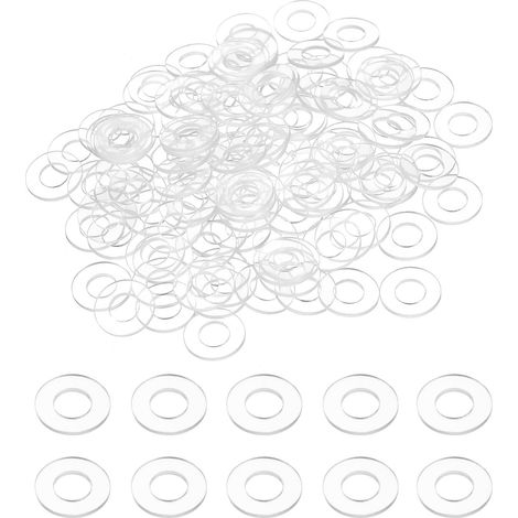 120 Pcs Rondelles Plates M6 6mm DI 12mm 1mm Épaisseur Transparent (1/5)
