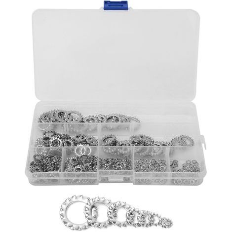 300 Pièces Rondelle Grower Dentelée Acier Inoxydable 304 Anti-Desserrage Joint Externe (1/5)