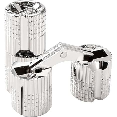2 Pièces 12mm Charnière Invisible Cuivre Tonneau, Charnière Cuivre Caché Ouverture à 180° Angle, Charnières à Barillet Dissimulées, pour Boîtes à Cadeau Bijoux Bricolage, Argent (1/4)