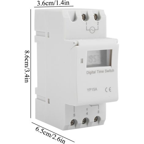 Temporizador digital LCD programable con relé de 16 A (12 V CC) (1/5)