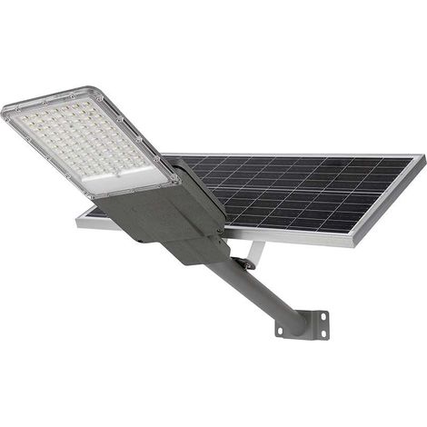 V-TAC VT-15111ST Lampadaire 40W panneau solaire et batterie - Puce Bridgelux smd light 6500K gris IP65 - 10225