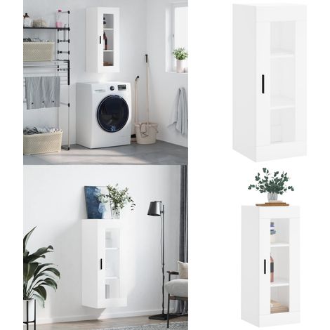 Wandschrank Weiß 34,5x34x90 cm - Hängeschrank - Wandschrank - Weißer Schrank - Regal - Aufbewahrung - Home & Living (1/5)