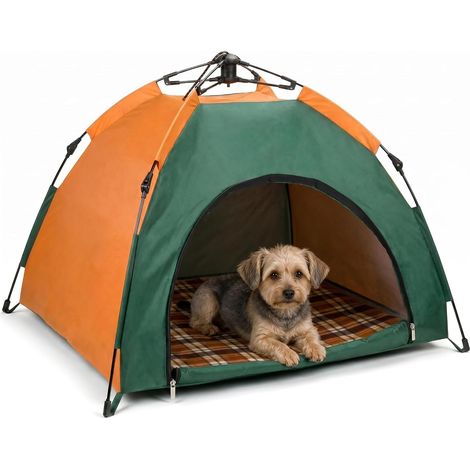 Outdoor Folding Dog Tent with Cushion, Water Repellent, 80 x 77 x 70 cm, Entrance Height 37 cm, for Small to Medium Pets (1/5)