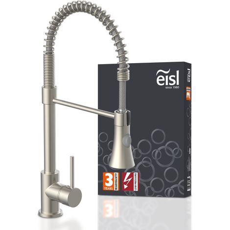 EISL Wasserhahn K�che Einhebelmischer K�chenarmatur Sp�ltischarmatur Mischbatterie Sp�lbecken Herausziehbare Geschirrbrause Spiralfeder Zwei Strahlarten NI183ESCRNI-PR (1/5)