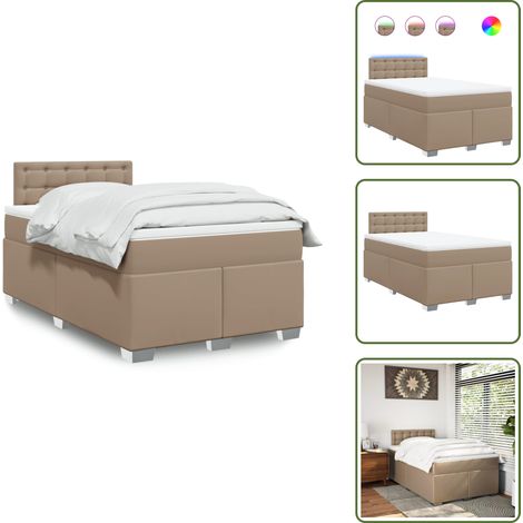 Sommier à lattes de lit matelas cappuccino 120x190cm similicuir - Sommier À Lattes De Lit - Sommiers À Lattes De Lit - Lit - Meuble De Chambre À Coucher (1/5)