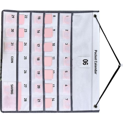 Pochettes de rangement murales pour calendriers, plusieurs modèles disponibles. Pochettes de rangement murales en tissu, pochettes suspendues, calendriers muraux non tissés, blancs. (1/5)
