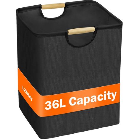 Poubelle de Bureau Chambre Corbeilles à Papier 36L Noir (1/5)