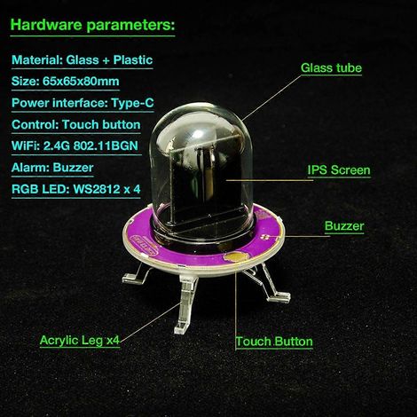 Horloge LED connectée Bitcoin RGB à tube Nixie, en Wi-Fi, avec veilleuse intégrée. (1/5)